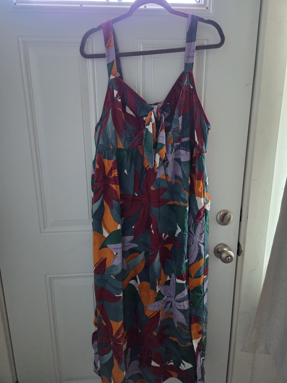 Eloquii Multicolor Floral Tie-Front Maxi Dress